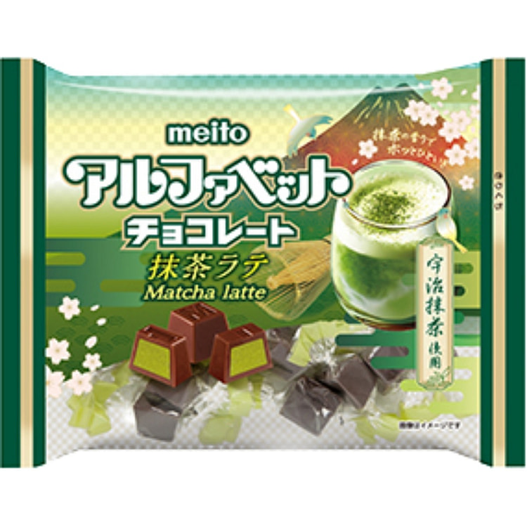 Meito Alphabet Chocolate Matcha Latte 104g