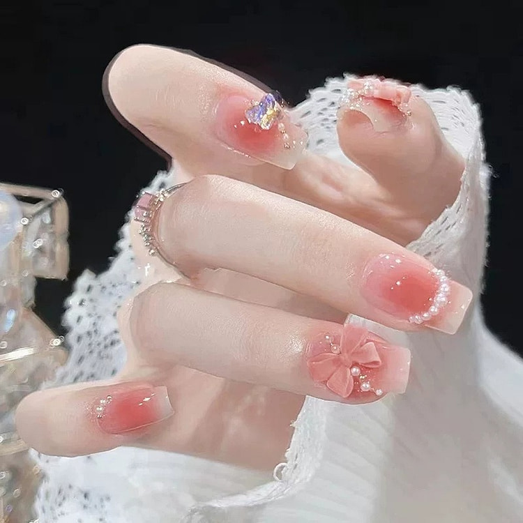 Romantic girl-style nail sticker for fingers - 1 * 1 box