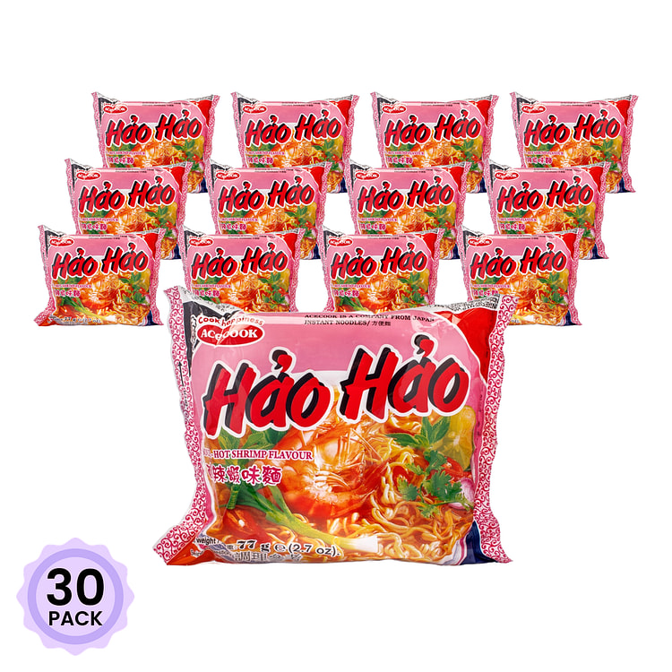 Hao Hao Mi 酸辣虾味面 3 盎司*30 包