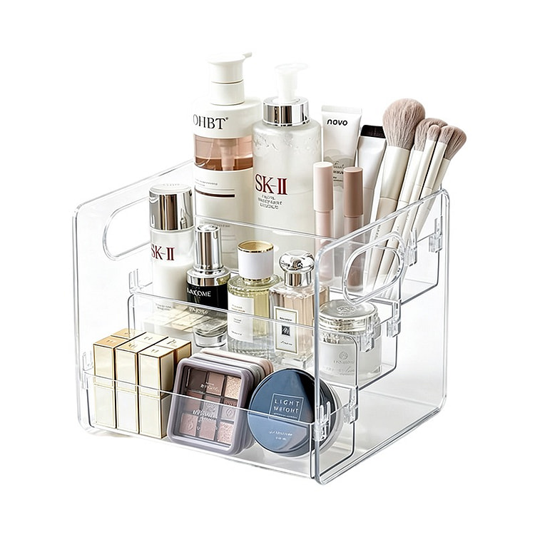 Clear Flip Top Cosmetic Storage Organizer Box 1 box