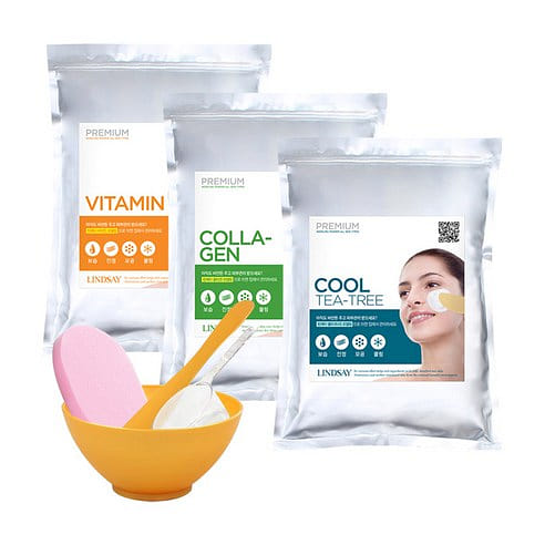 Lindsay modeling pack for aesthetic skin care shop, 1kg, tea tree + 3 pack tools 1 box