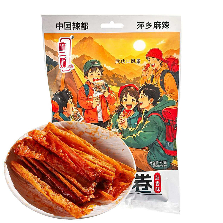 麻二婶萍乡大辣片辣卷95g手撕香辣豆皮休闲零食 95 克