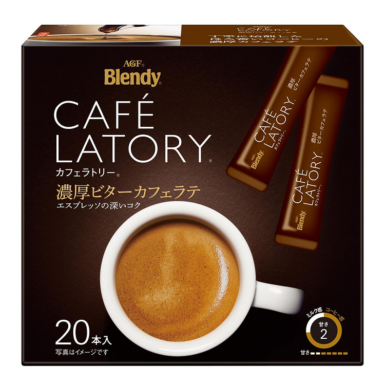 AGF Blendy Bitter Coffee Latte Sticks 20 Bags