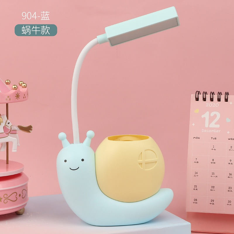 Cute LED table lamp rechargable eye-protective light for student, baby, blue 1 count