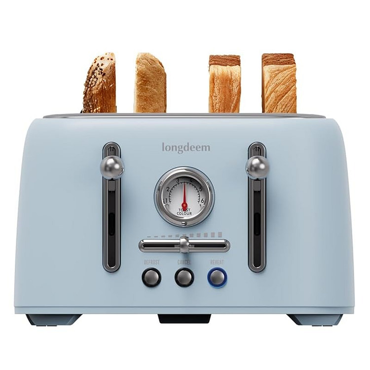 4-Slice Toaster with 6-Level Toast Control, Blue