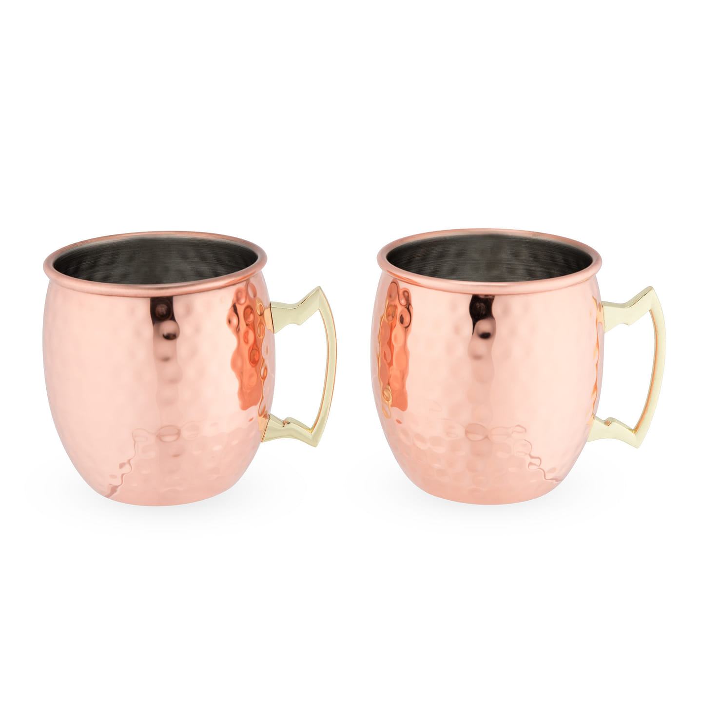 Hammered Moscow Mule Copper Mugs, 2 Pack, by True 16 fl.oz