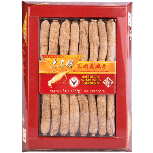 Prince of Peace Wisconsin American Ginseng Medium Large Long Roots, 8 oz 1 box