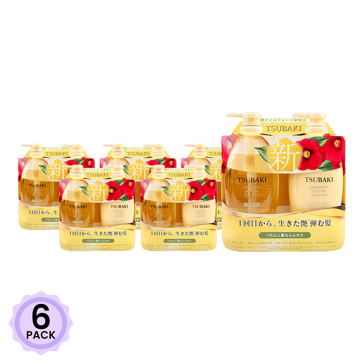ツバキ０秒サロン　シャンプー＆コンディショナーセット 1 個*6 パック