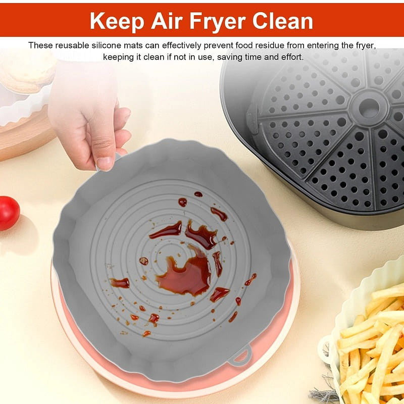 2 PCS Air Fryer Silicone Pots Basket Liners 2 count