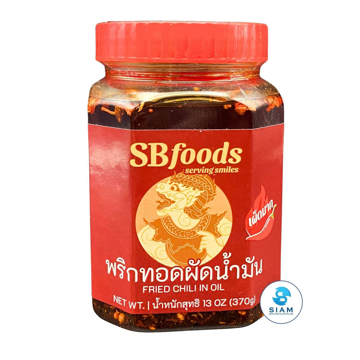 SBfoods Thai Fried Chili in Oil, Strong Hot 13 oz