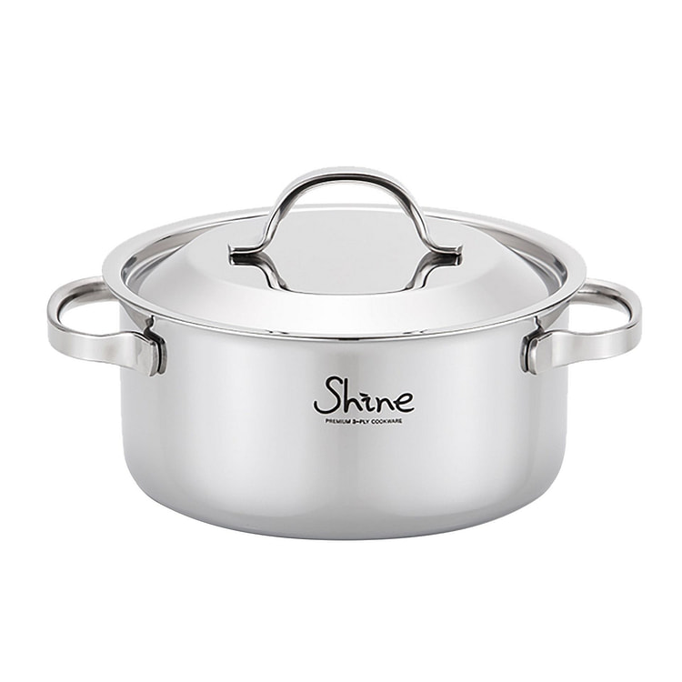 SHINE 3PLY Stainless steel 7.9" Saucepot 1 each