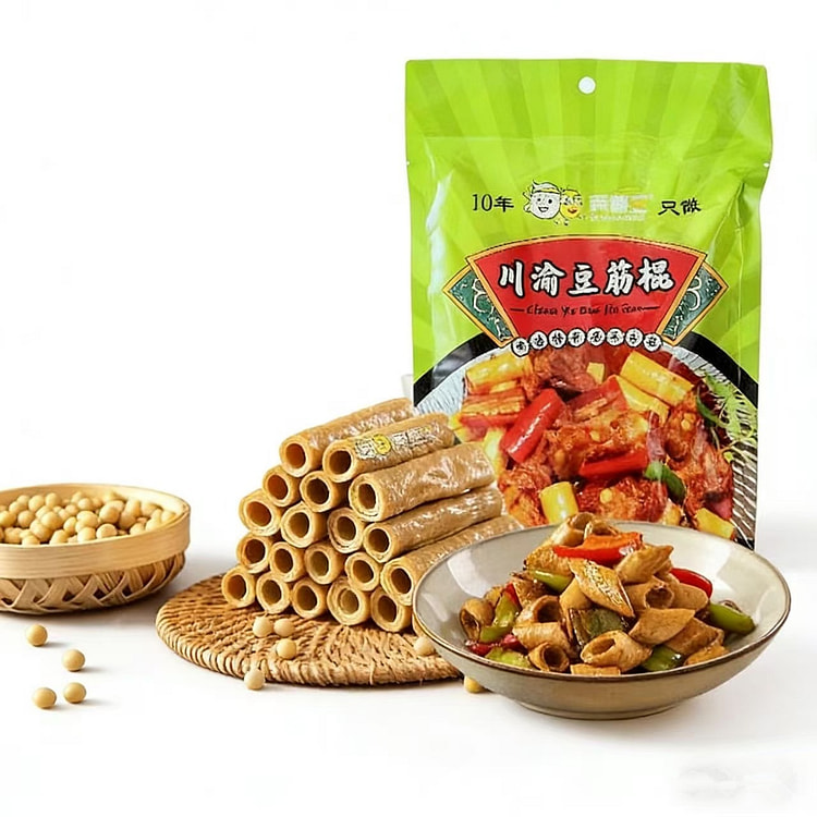 两颗豆正宗川渝豆笋豆棒豆筋棍腐竹干货豆制 148 克
