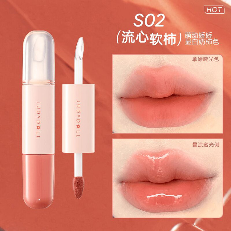 Two-tip Lip Gloss S02 Flowing Soft Persimmon 1 count