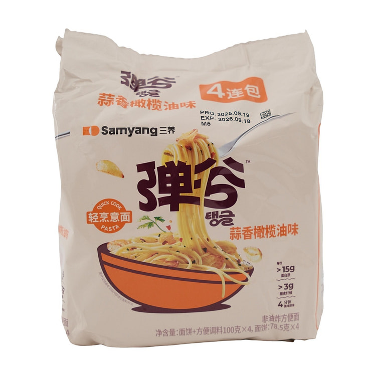 蒜香橄榄油味 三养弹谷意面 105GX4X8 1 箱*8 包