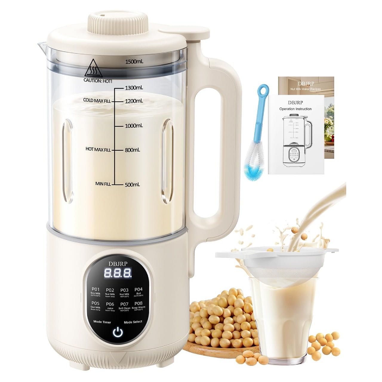 44oz Nut Milk Maker 8in1 Automatic Soy Milk Maker 1 each