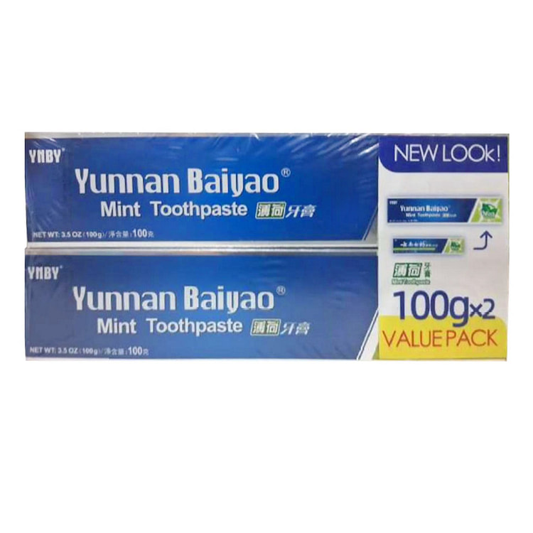 Yunnan Baiyao Toothpaste Mint 100g (Twin Pack) 1 box
