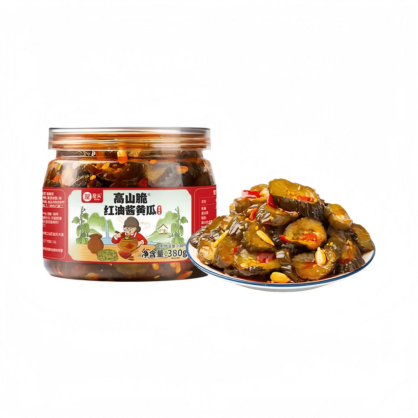 Gao Shan Crispy Red Oil Sauce Cucumber 380g*1 380 g