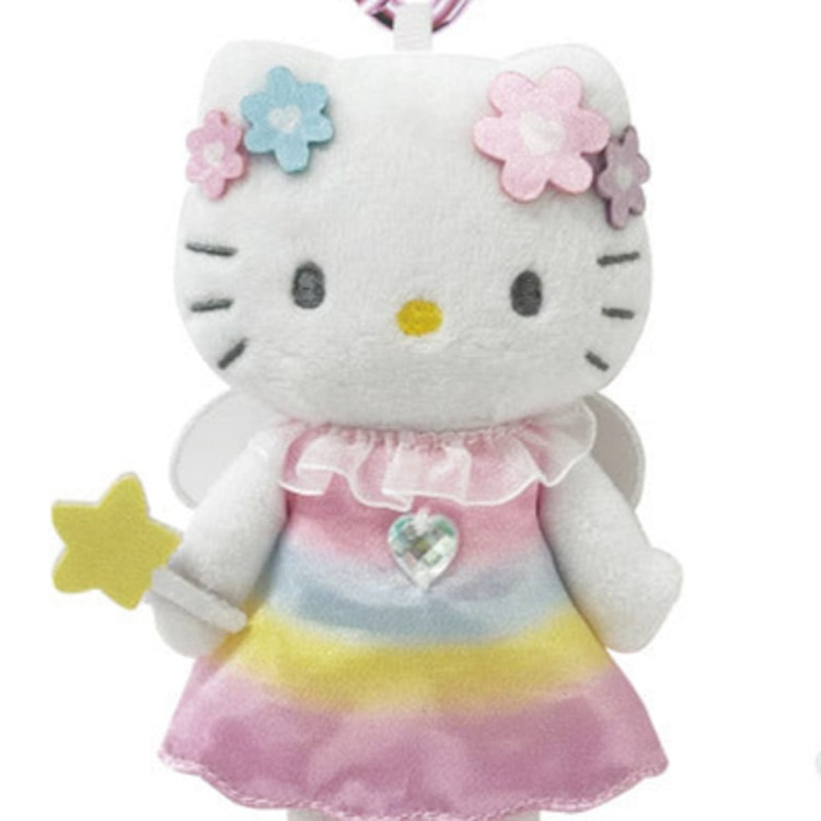 三丽鸥日本 凯蒂猫绒毛长腿玩偶吊饰 (仙女) 1 个