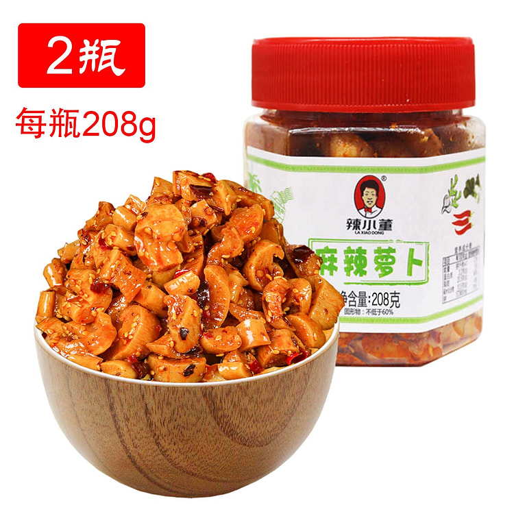 辣小董 麻辣萝卜丁 湖南下饭菜即食208g*2瓶