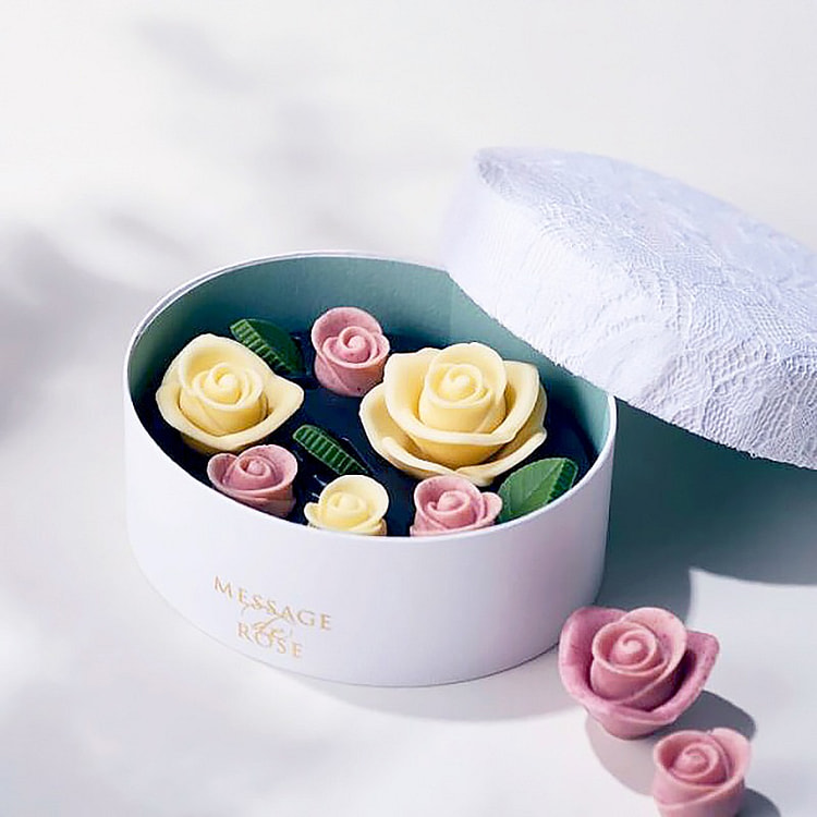 Message de Rose Chocolate Gift Set (White Rosele)