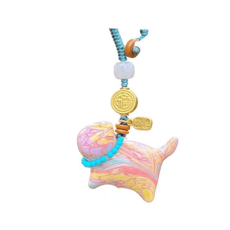 灵隐祈福 杭州灵隐处过香五彩猫咪挂件9.6厘米 1 盒