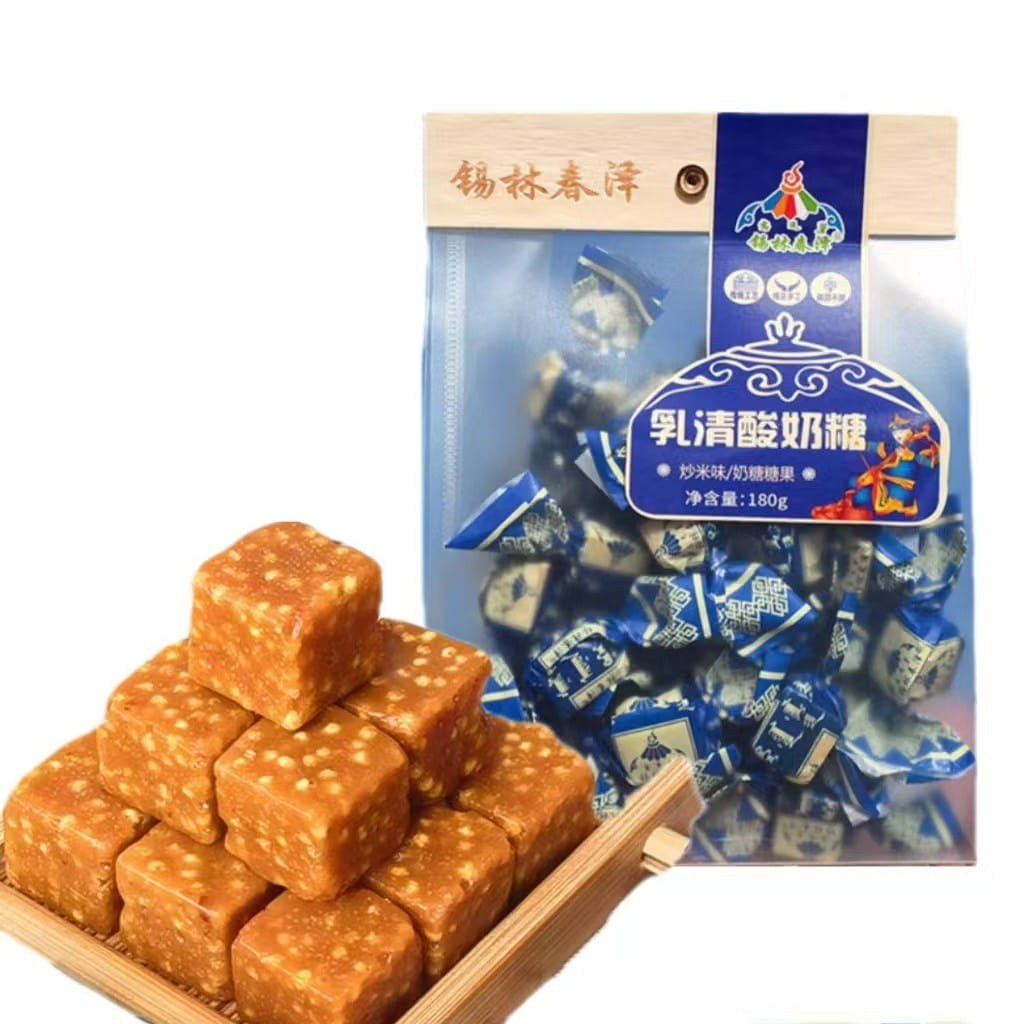 Xilin whey yogurt stir fried rice candy 180g * 1 bag Inner Mongolia handmade candy butter candy New Year’s goods 180 g