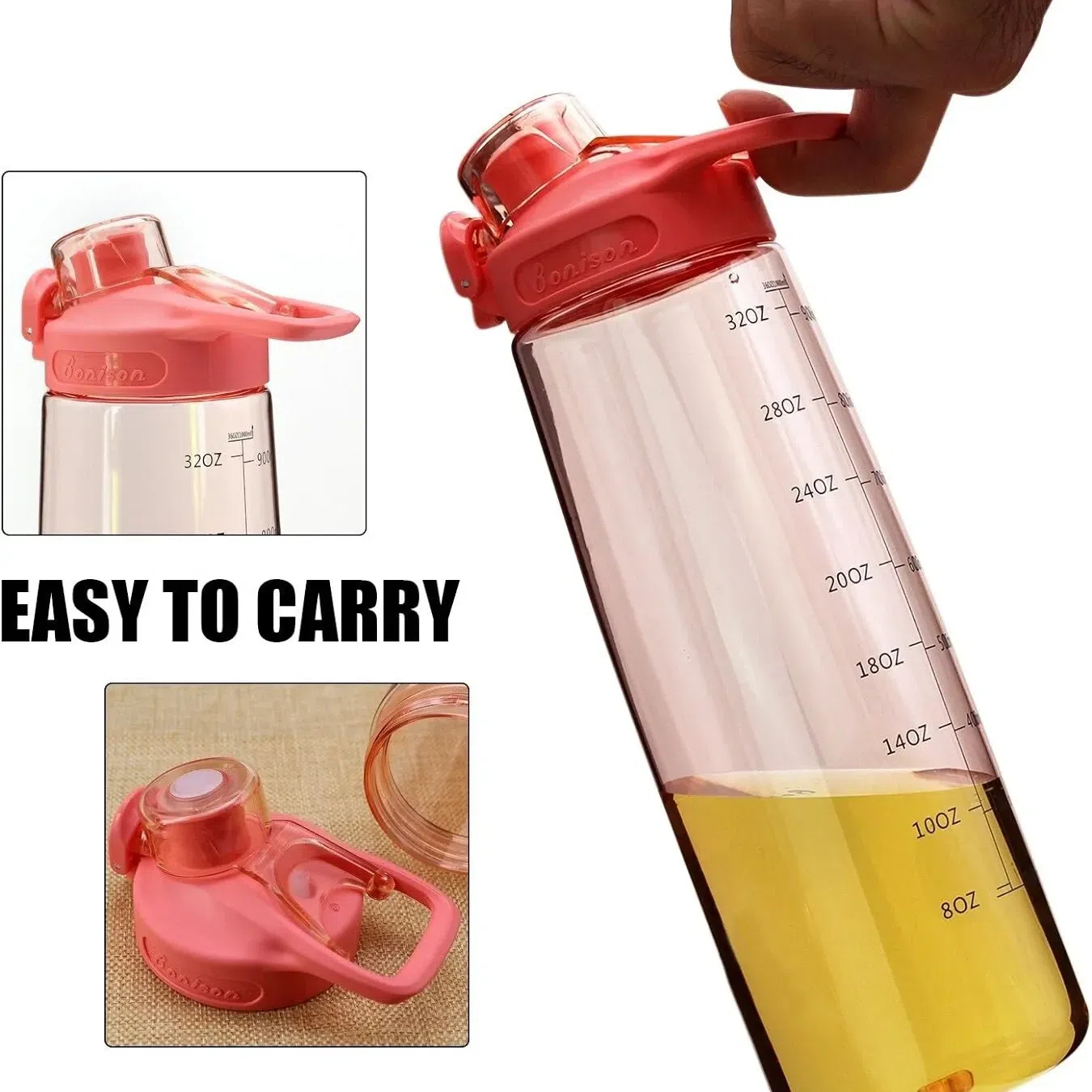 Pink Wide Mouth Sports Water Bottle Flip Top Lid w 1 box