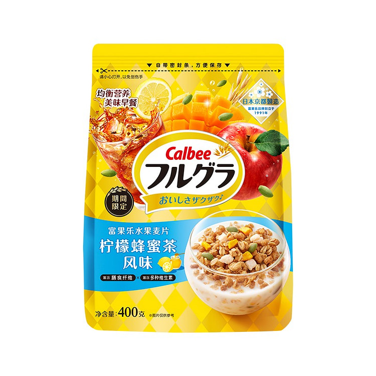 卡乐比水果坚果燕麦冲饮营养早餐柠檬蜂蜜茶味400g