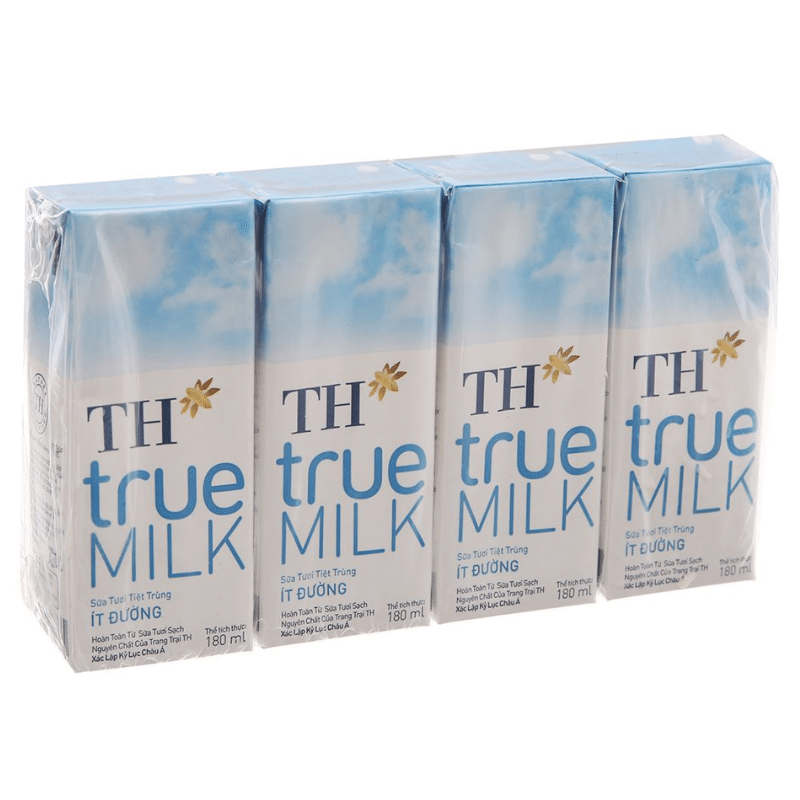 TH true MILK Low-Sugar Fresh Milk 180ml (4 CANs) 180 ml