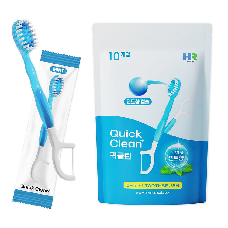 Vussen QuickClean Disposable Toothbrush Mint 10pc 1 each