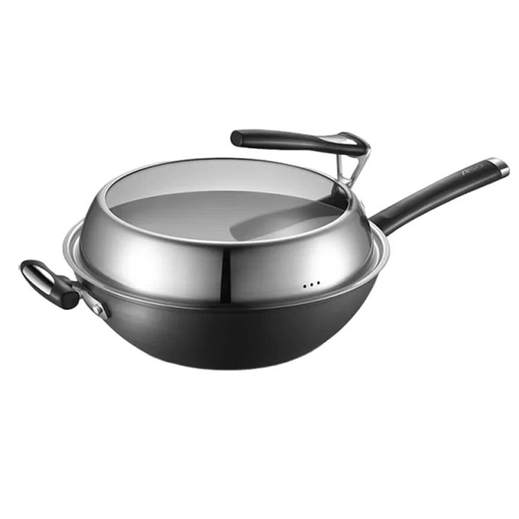 ASD Cast Iron Wok, Refined Iron Wok, Stir-Fry Pan 1 each