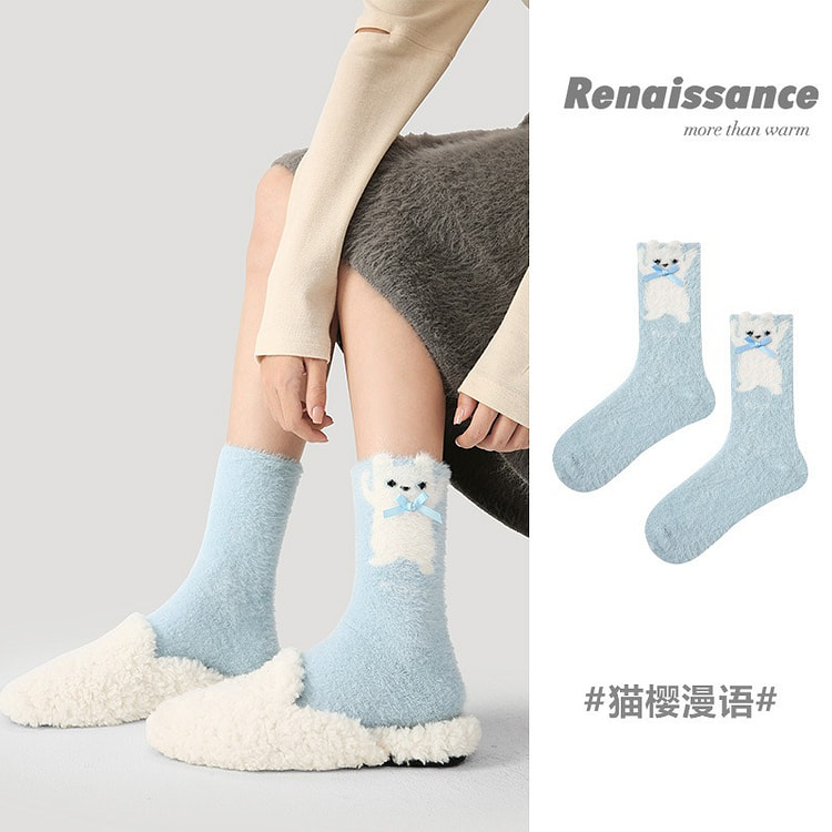 Renaissance Socks with Thick Velvet for Children, Versatile for Autumn and 