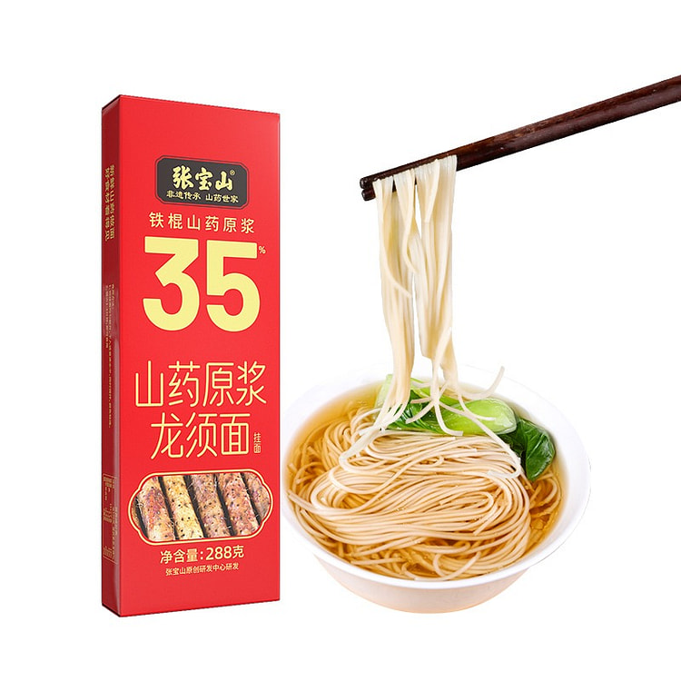 张宝山 35%铁棍山药原浆龙须面 山药面营养美味 288 克