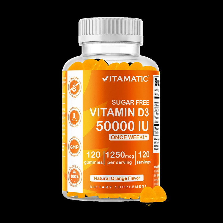 Sugar Free Vitamin D3 50000 IU- 120 Gummies
