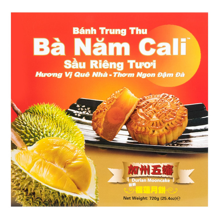 Bánh Trung Thu Bà Năm Cali Sầu Riêng 2 Trứng 25.4 oz