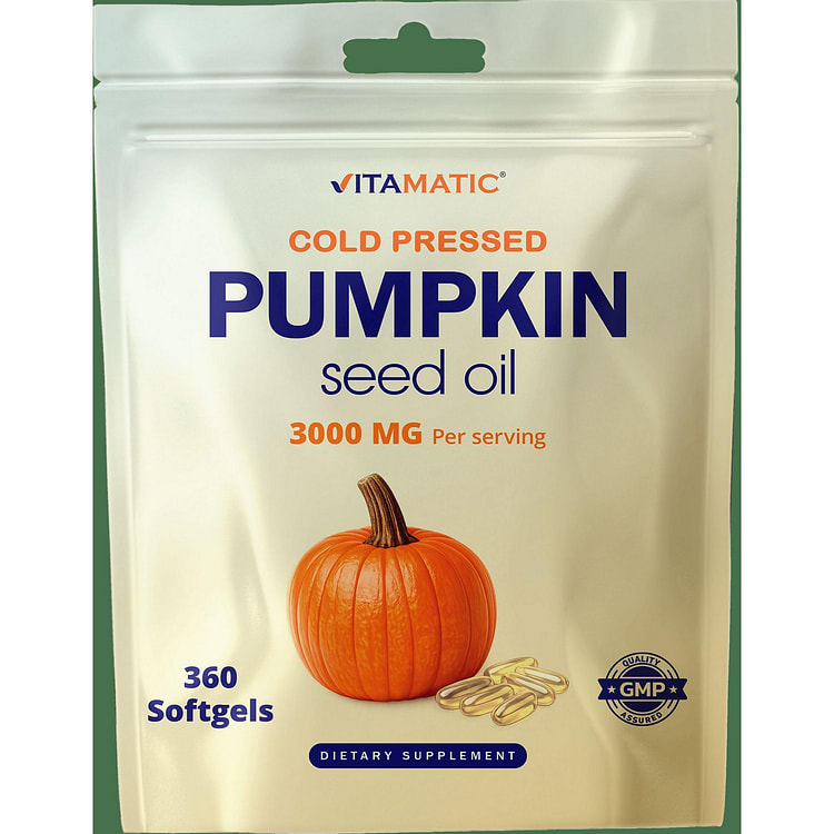 Vitamatic 南瓜籽油，360 粒软胶囊 1 份