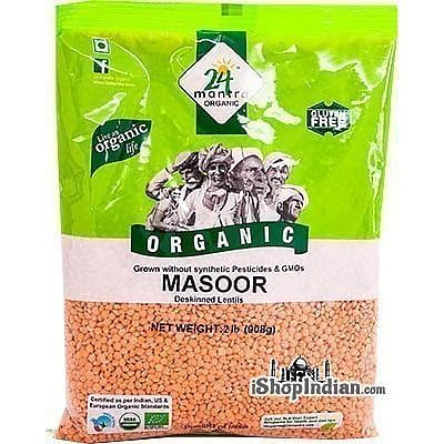24 Mantra Organic Masoor Whole without Skin (Masoor Malka) – 2 lbs 2 lb