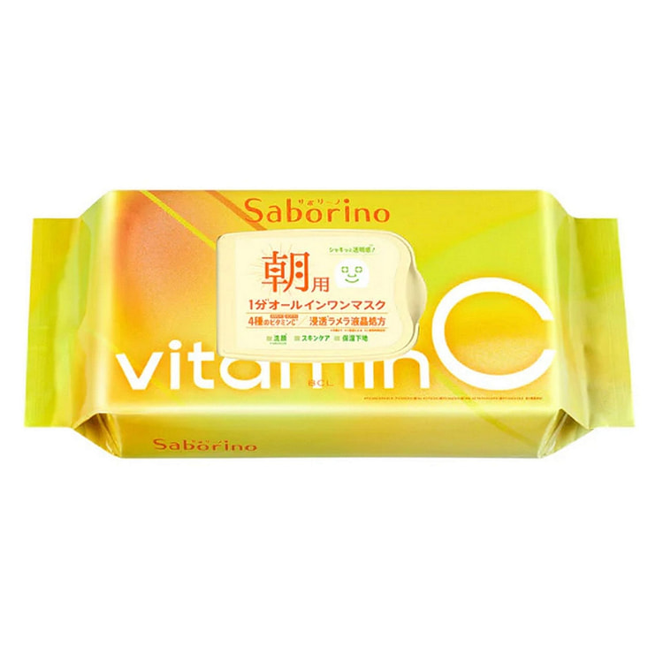 BCL Saborino Morning Facial Sheet Mask Vitamin C 30Pcs