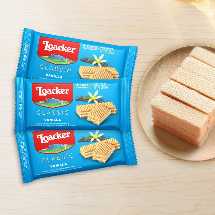 Loacker Mini Wafer Biscuits(Vanilla) 45g*3pc 135 g