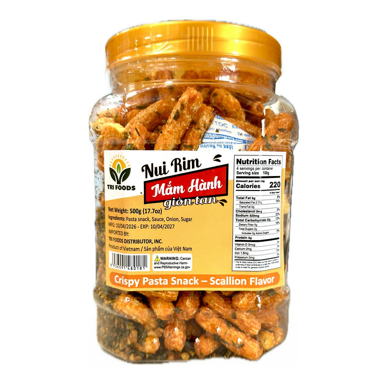 Tri Foods Crispy Pasta Snack Scallion Flavor 500g 1 bottle