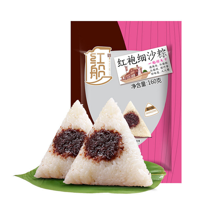 红船嘉兴豆沙粽子真空手工甜粽大棕子160g*2袋 320 克