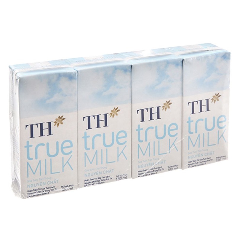 TH true MILK NO SUGAR Fresh Milk 180ml (4 CANs) 180 밀리리터