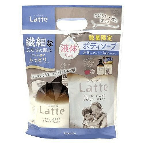 Kracie Ma&Me Latte Liquid Apple Peony Wash+Refill 850 ml