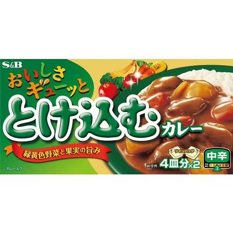S&B Melting Curry Roux, Medium Spicy 140g