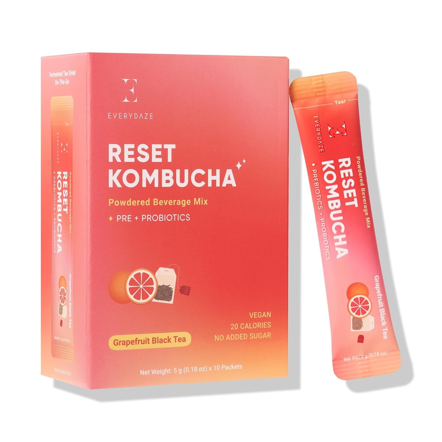 EVERYDAZE RESET KOMBUCHA-Grapefruit Black Tea-10Pk 5 g