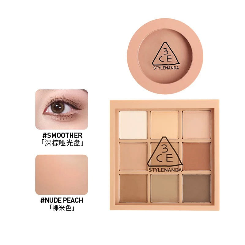 3CE 9-Color Orange Brown Eyeshadow Blush 2 Set 2 each