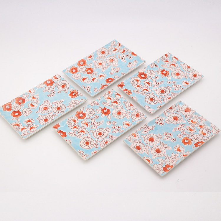 九谷烧餐盘5件套（花之雨） 1 份