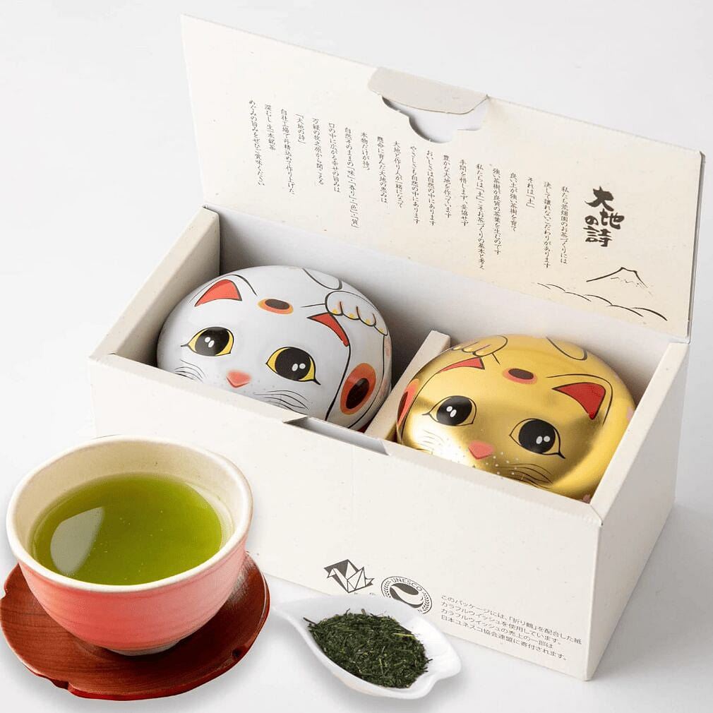 荒畑園 静岡茶 招き猫 缶 80g×2本 160 グラム