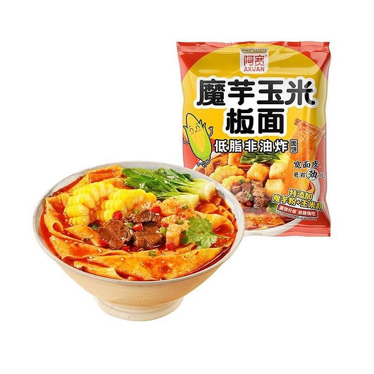 阿宽魔芋玉米板面魔芋面香辣味玉米面方便面 泡面冲泡 110 克