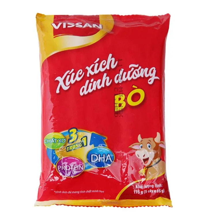 Xúc Xích Dinh Dưỡng Vissan 35g x 5/ 1BAG  - BEEF DATE FEB 12, 2025